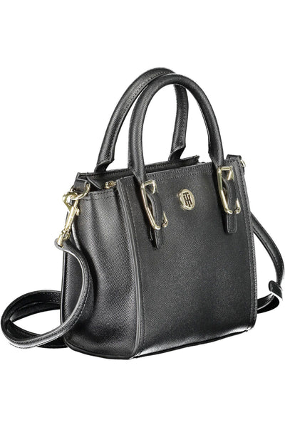 Black Polyurethane Handbag