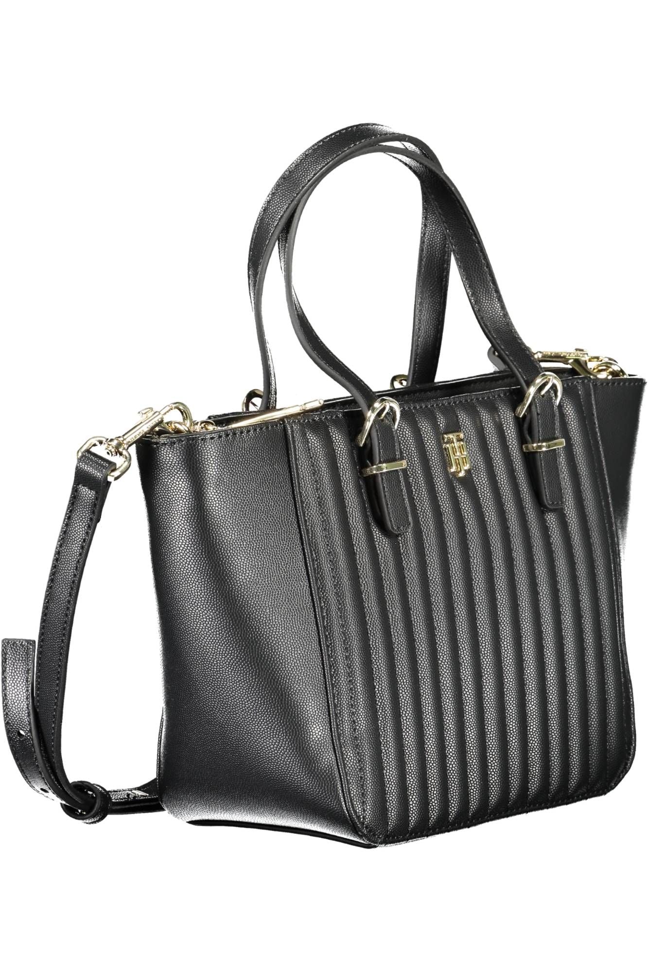 Black Polyurethane Handbag