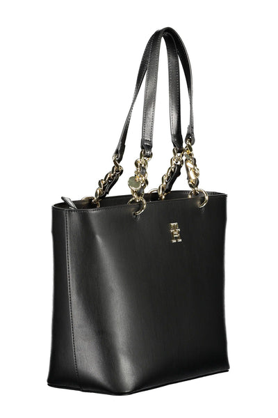 Black Polyurethane Handbag