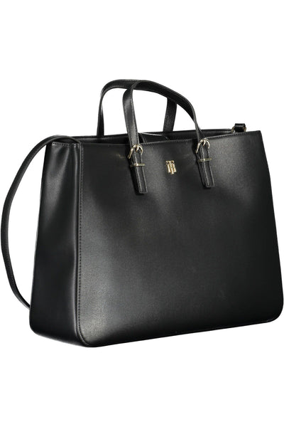 Black Polyurethane Handbag