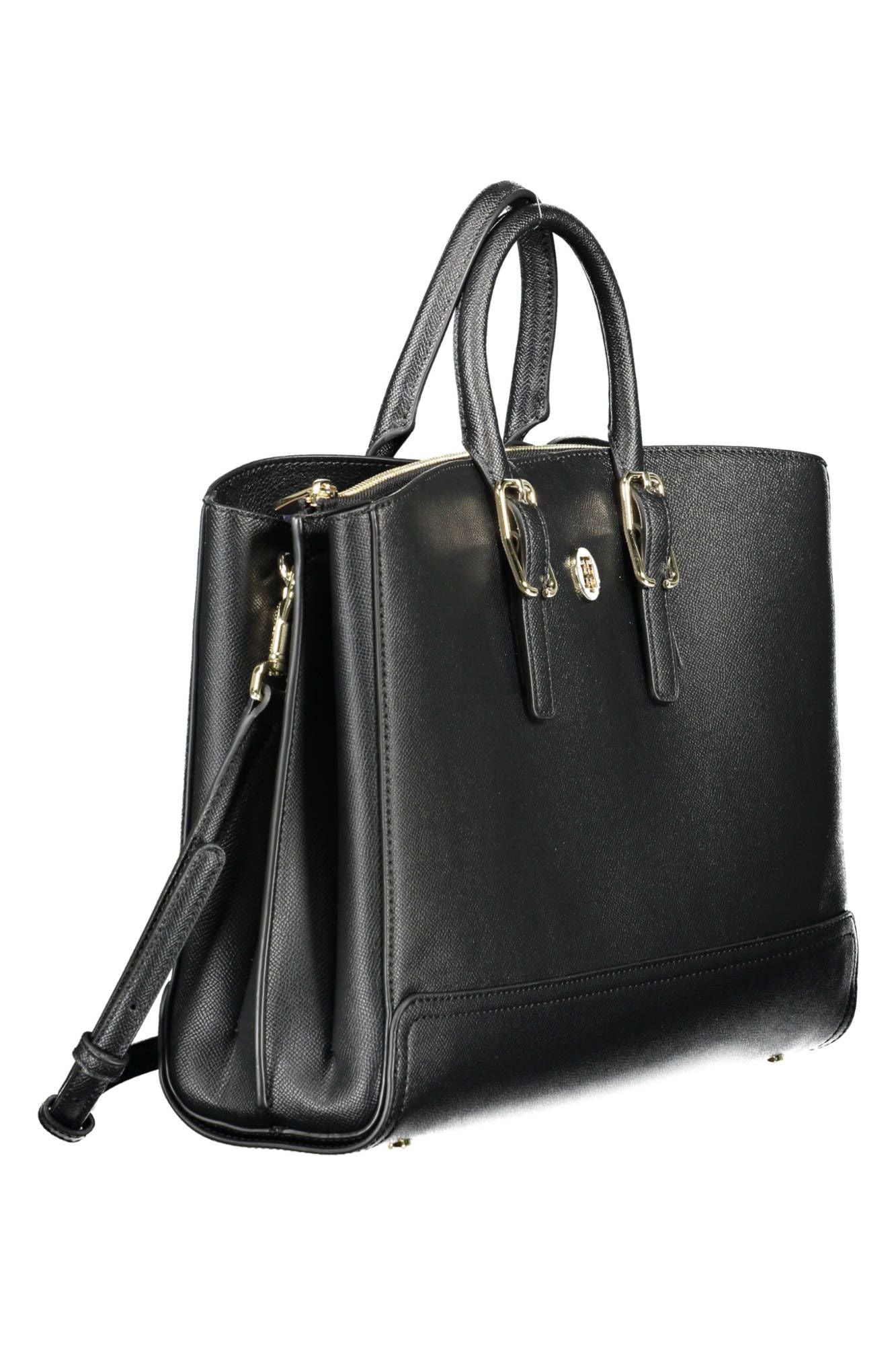 Black Polyurethane Handbag