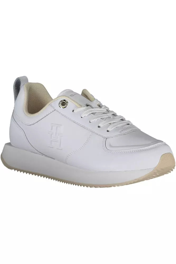 White Polyester Sneaker