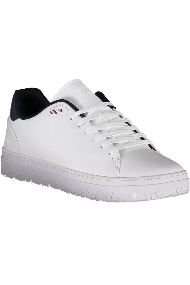 White Polyester Sneaker