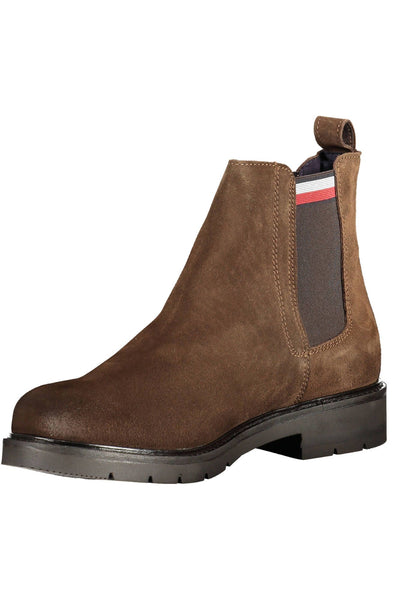 Brown Polyester Boot