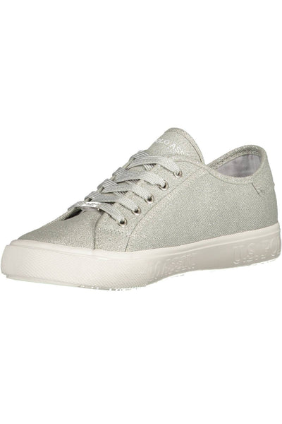 Silver Polyester Sneaker