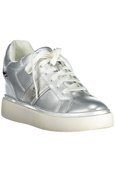 Silver Polyester Sneaker