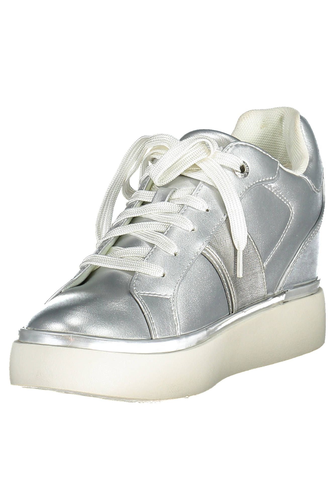 Silver Polyester Sneaker