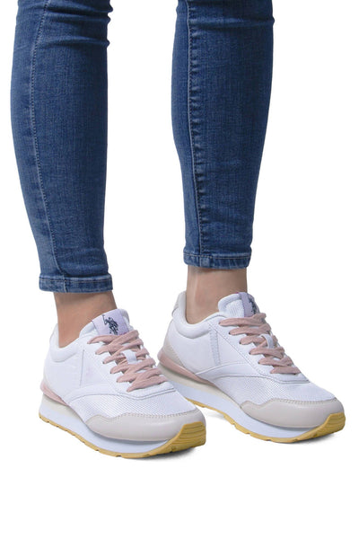 White Polyester Sneaker