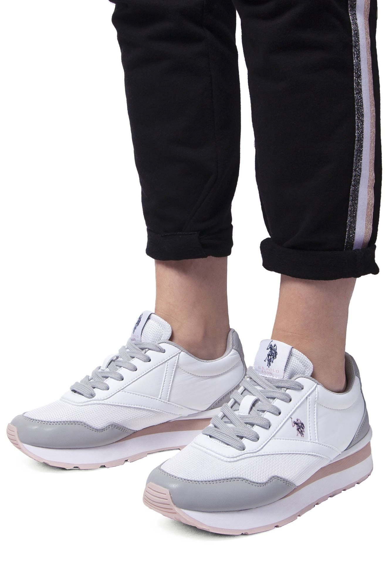 White Polyester Sneaker