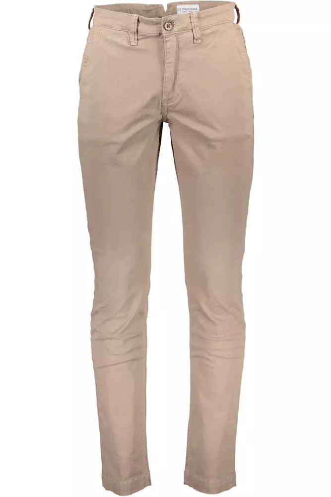 Beige Cotton Jeans & Pant