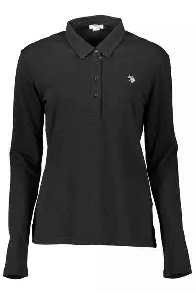 Black Cotton Polo Shirt