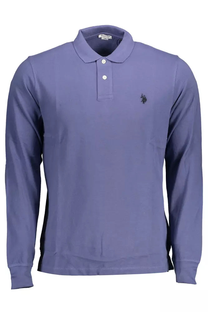 Blue Cotton Polo Shirt