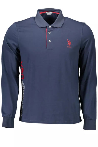 Blue Cotton Polo Shirt