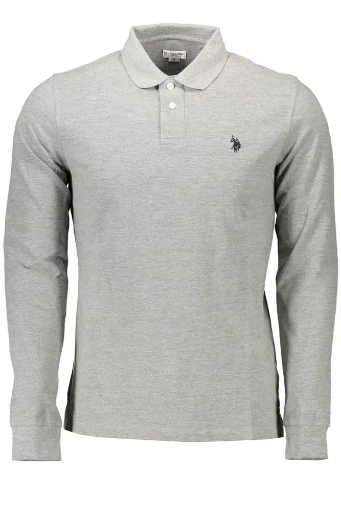 Gray Cotton Polo Shirt