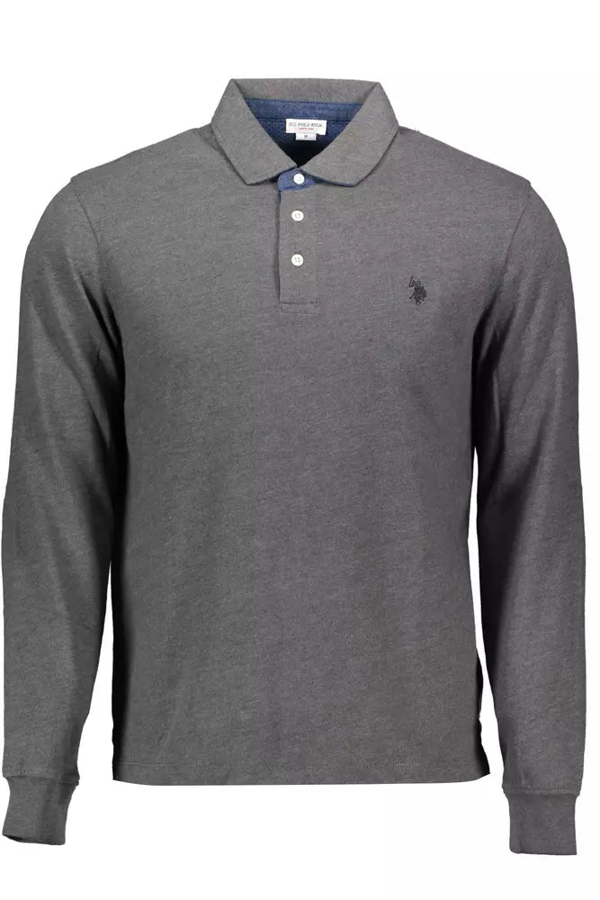 Gray Cotton Polo Shirt