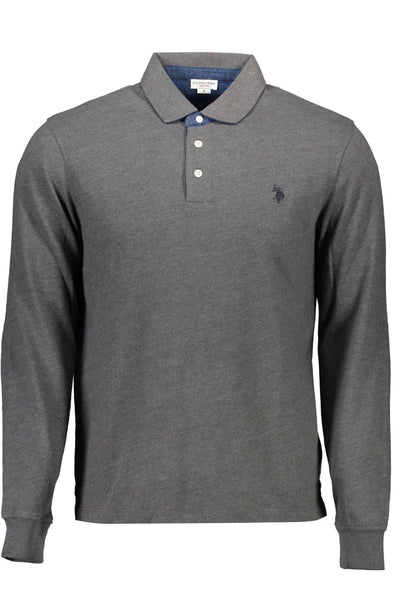 Gray Cotton Polo Shirt