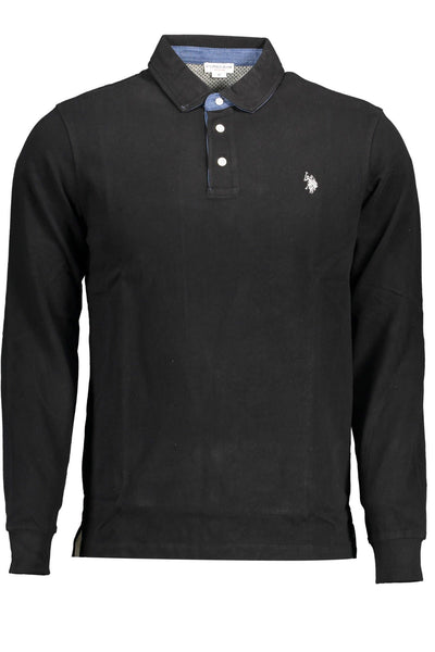 Black Cotton Polo Shirt