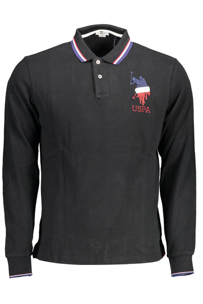 Black Cotton Polo Shirt