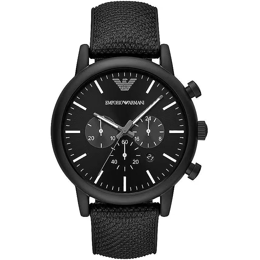 Black Silicone and Steel Chronograph Watch