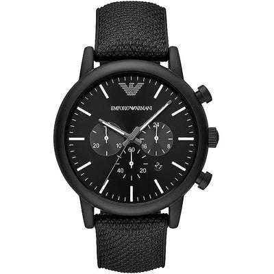 Black Silicone and Steel Chronograph Watch