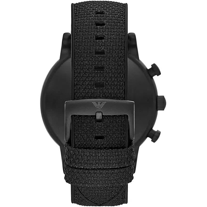 Black Silicone and Steel Chronograph Watch