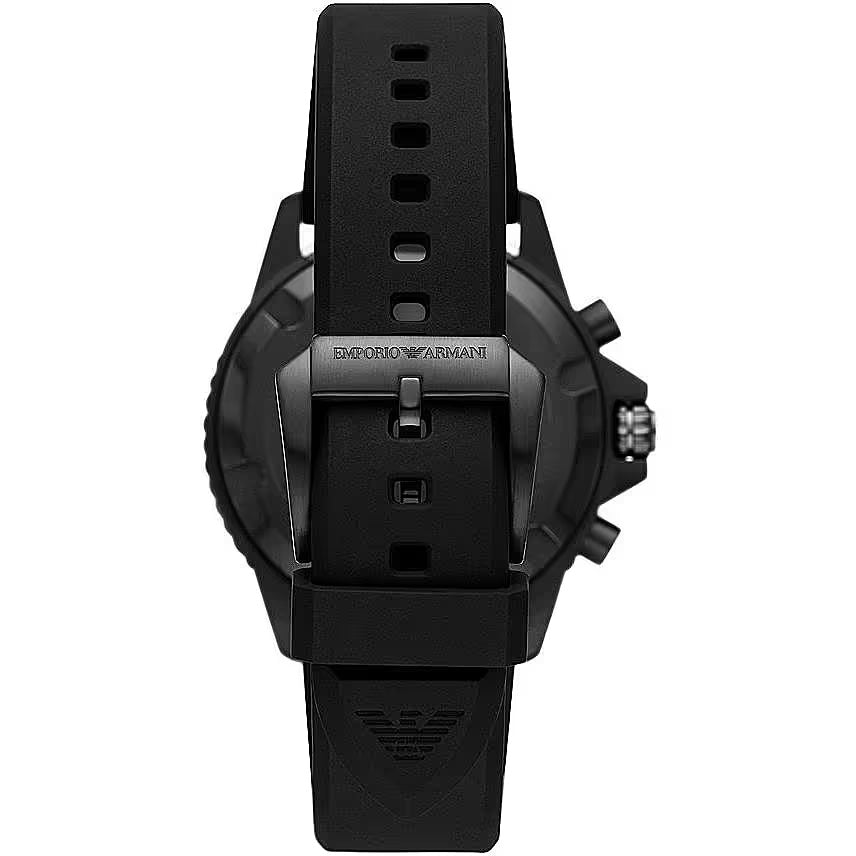 Black Silicone and Steel Chronograph Watch