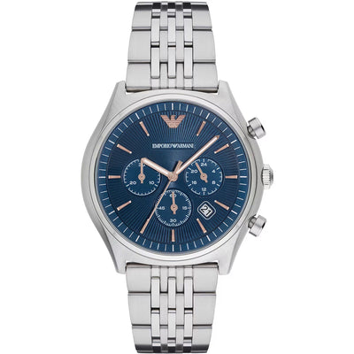 Silver Steel Chronograph Watch