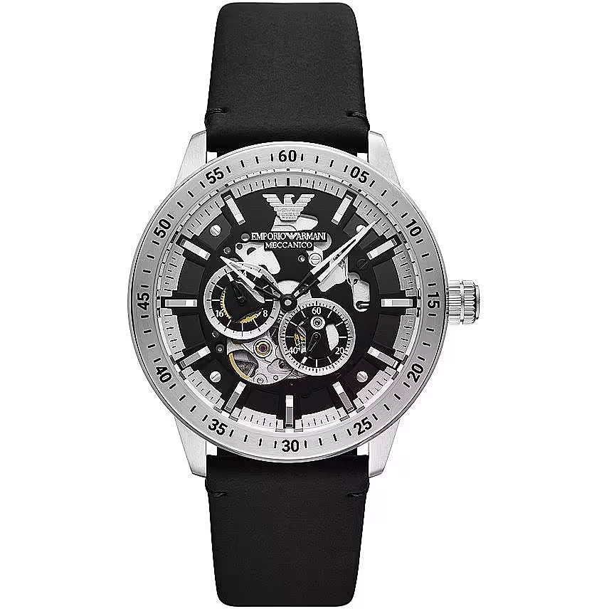 Black Leather Automatic Watch